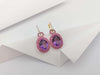 SJ3243 - Amethyst, Pink Sapphire and Diamond Earrings Set in 18 Karat Gold Settings