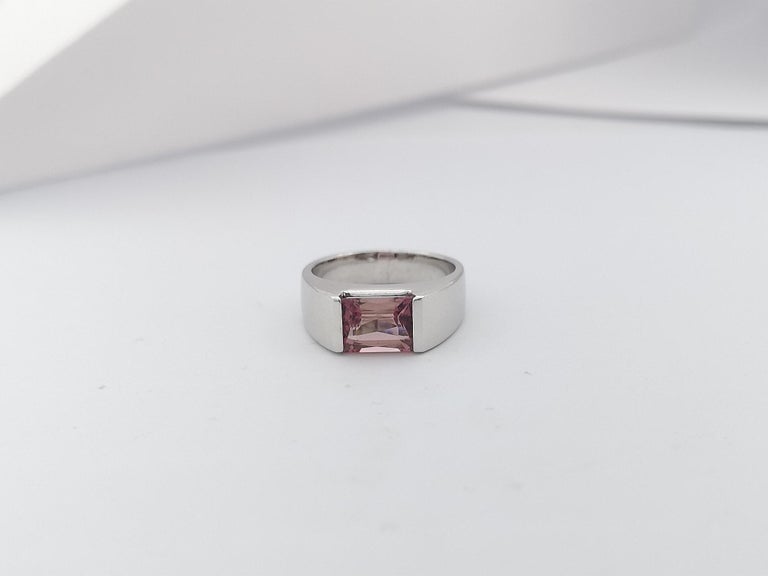SJ2845 - Pink Tourmaline Ring Set in 18 Karat White Gold Settings