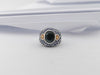 SJ3083 - Black Sapphire, Blue Sapphire, Yellow Sapphire Ring et in Silver Settings