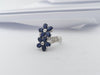 SJ3047 - Blue Sapphire with Cubic Zirconia Ring set in Silver Settings