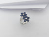 SJ3047 - Blue Sapphire with Cubic Zirconia Ring set in Silver Settings