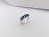 SJ3088 - Cabochon Blue Sapphire with Cubic Zirconia Ring set in Silver Settings