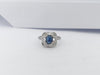 SJ3083 - Cabochon Blue Sapphire with Cubic Zirconia Ring set in Silver Settings