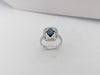 SJ3083 - Cabochon Blue Sapphire with Cubic Zirconia Ring set in Silver Settings