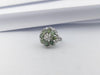 SJ3031 - Green Sapphire with Cubic Zirconia Ring set in Silver Settings