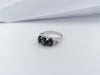 SJ3103 - Black Star Sapphire with Cubic Zirconia Ring set in Silver Settings