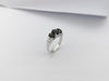 SJ3103 - Black Star Sapphire with Cubic Zirconia Ring set in Silver Settings