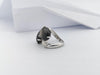 SJ3063 - Black Star Sapphire & Cubic Zirconia Ring set in Silver Settings