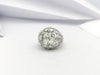 SJ3024 - Green Amethyst with Cubic Zirconia Ring set in Silver Settings