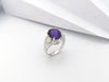 SJ3024 - Amethyst with Cubic Zirconia Ring set in Silver Settings
