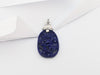 SJ2990 - Lapiz Lazuli, Diamond and Brown Diamond Pendant in 18 Karat White Gold Settings