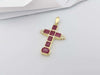 SJ2280 - Ruby with Diamond Cross Pendant Set in 18 Karat Gold Settings