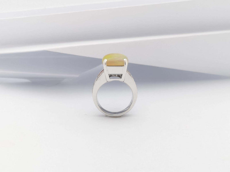 SJ6246 - Opal, Ruby and Diamond Ring Set in 18 Karat White Gold Settings