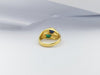 SJ2987 - Cabochon Blue Sapphire and Cabochon Emerald Ring Set in 18 Karat Gold Settings