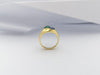 SJ2987 - Cabochon Blue Sapphire and Cabochon Emerald Ring Set in 18 Karat Gold Settings