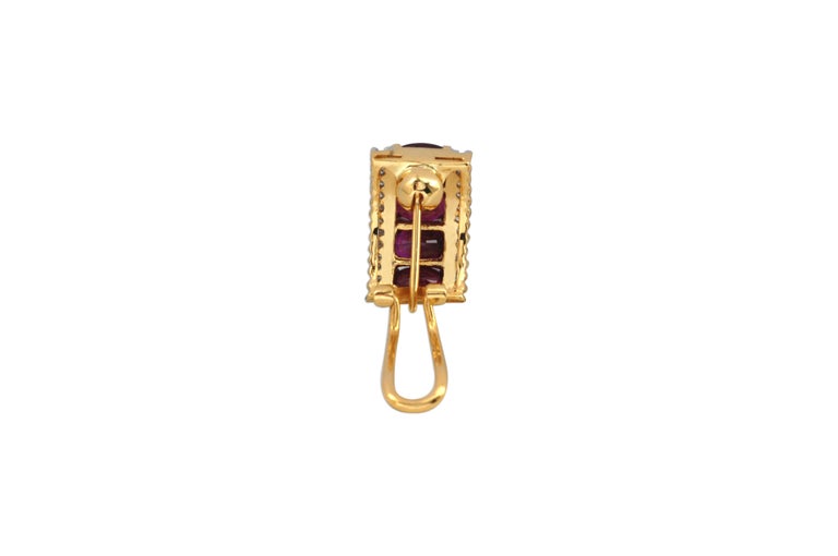 JE0861R - Ruby & Diamond 0.56 Carat Earrings set in 18 Karat Gold Setting