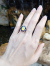 SJ3123 - Opal with Blue Sapphire Ring Set in 18 Karat Gold Settings