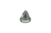 JR0381S - Green Tourmaline & Diamond Ring in 18k White Gold Setting