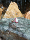 SJ3116 - Moonstone with Ruby Ring set in 18 Karat Rose Gold Settings
