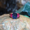 SJ2591 - Blue Sapphire with Ruby Ring Set in 18 Karat Gold Settings