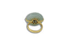 SJ3125 - Jade 32.44 Carat with Cabuchon Blue Sapphire 2.36 cts Ring in 18k Gold Settings