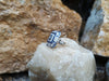 SJ1878 - Blue Sapphire with Diamond Ring Set in 18 Karat White Gold Settings