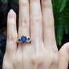 SJ2626 - Blue Sapphire with Diamond Ring Set in 18 Karat Gold Settings