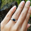 SJ2226 - Blue Sapphire Ring Set in 18 Karat White Gold Settings