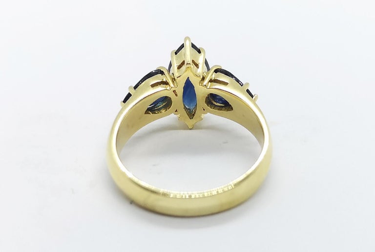 SJ2576 - Blue Sapphire with Blue Sapphire Ring Set in 18 Karat Gold Settings