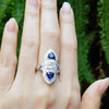 SJ6083 - Blue Sapphire with Diamond Ring Set in 18 Karat White Gold Settings