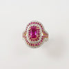 JR0075T - Pink Sapphire & Diamond Ring Set in 18 Karat White & Rose Gold Setting