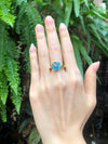 SJ6264 - Blue Topaz Ring Set in 18 Karat Gold Settings