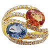 SJ2825 - Multi-Color Sapphire with Diamond Ring Set in 18 Karat Gold Settings