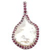 JP0310R - Fresh Water Pearl & Ruby Pendant Set in 18 Karat White Gold Setting