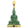 SJ1299 - Jade with Cabochon Blue Sapphire Buddha Pendant Set in 18 Karat Gold Setting