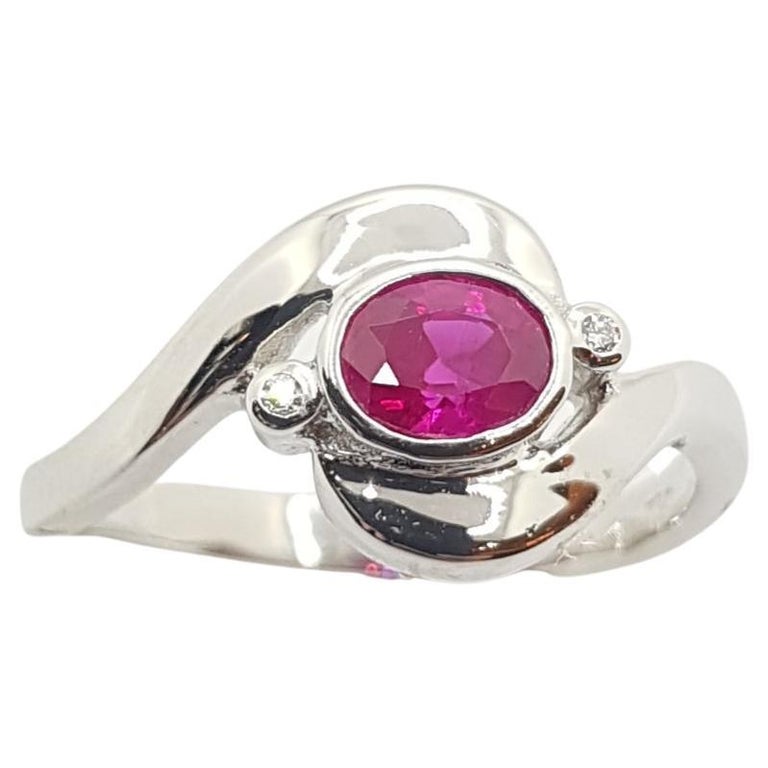 JR0450R - Ruby & Diamond Ring Set in 18 Karat White Gold Setting