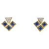 SJ2745 - Blue Sapphire with Diamond Earrings Set in 18 Karat Gold Settings
