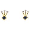 SJ2706 - Blue Sapphire with Diamond Earrings Set in 18 Karat Gold Settings