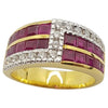 JR0392T - Ruby & Diamond Ring Set in 18 Karat Gold Setting