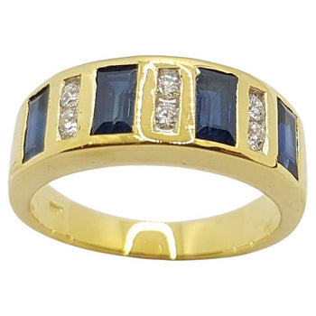 SJ1346 - Blue Sapphire with Diamond Ring Set in 18 Karat Gold Settings