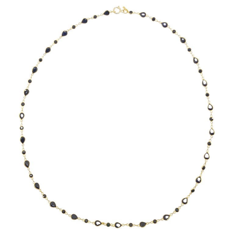 SJ1312 - Blue Sapphire Necklace Set in 18 Karat Gold Settings