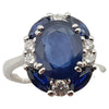 SJ1290 - Blue Sapphire with Diamond Ring Set in 18 Karat White Gold Settings