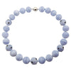 SJ1348 - Blue Lace Agate and Blue Sapphire with 18 Karat White Gold Clasp
