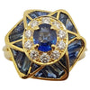 JR0214P - Blue Sapphire & Diamond Ring Set in 18 Karat Gold Setting