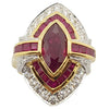 JR0221P - Ruby & Diamond Ring Set in 18 Karat Gold Settings