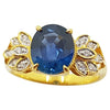 JR13322Z - Blue Sapphire & Diamond Ring Set in 18 Karat Gold Settings