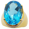 JR1071V - Blue Topaz & Diamond Ring Set in 18 Karat Gold Setting