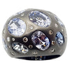 SJ1266 - Blue Sapphire with Diamond and Brown Diamond Ring Set in 18 Karat White Gold