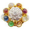 SJ1292 - Lucky 9-Gemstone Ring Set in 18 Karat Gold Settings