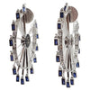 SJ1259 - Blue Sapphire with Diamond Farris Wheel Earrings Set in 18 Karat White Gold